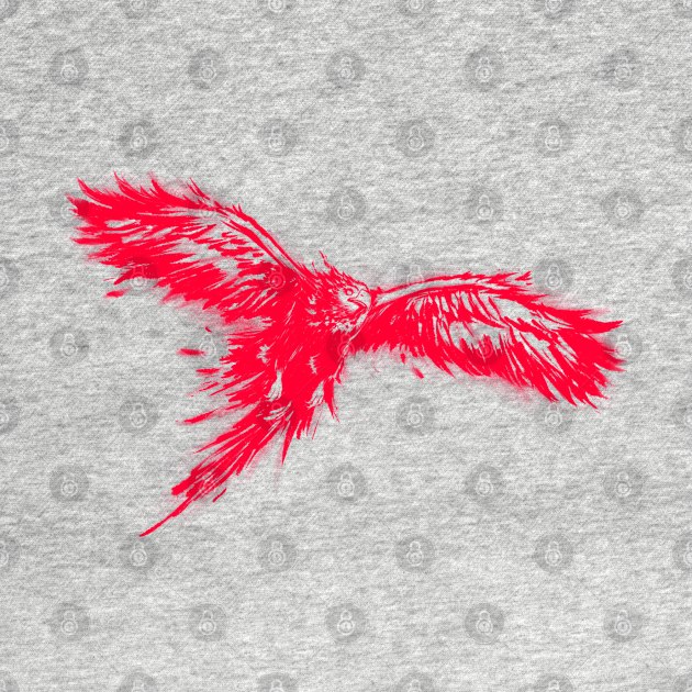 Phoenix, Mythical Firebird- Red Version by sketchbooksage